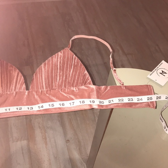 Mauve Velvet Feel Bralette with Zip Back - Picture 5 of 6